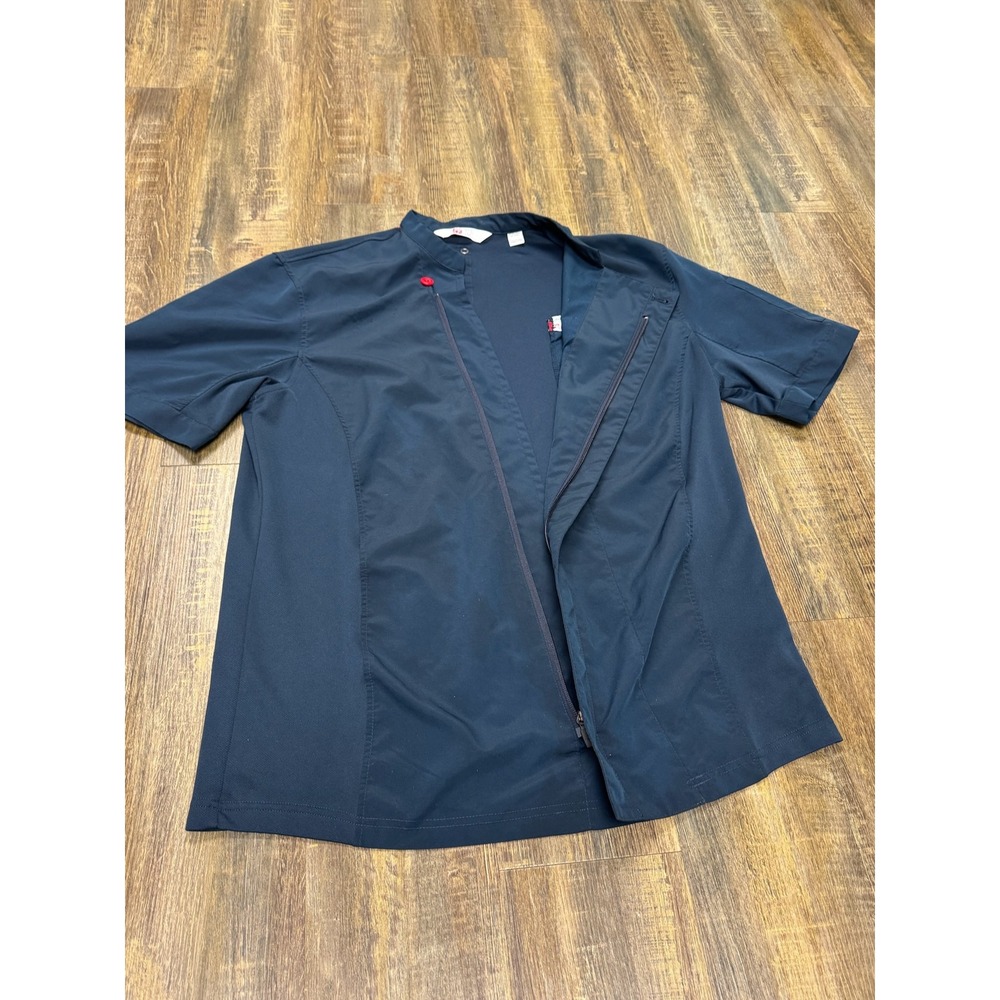 Chick-fil-A Oobe Team Style Employee Uniform Shirt Navy Blue Red Mens Medium - Picture 14 of 16